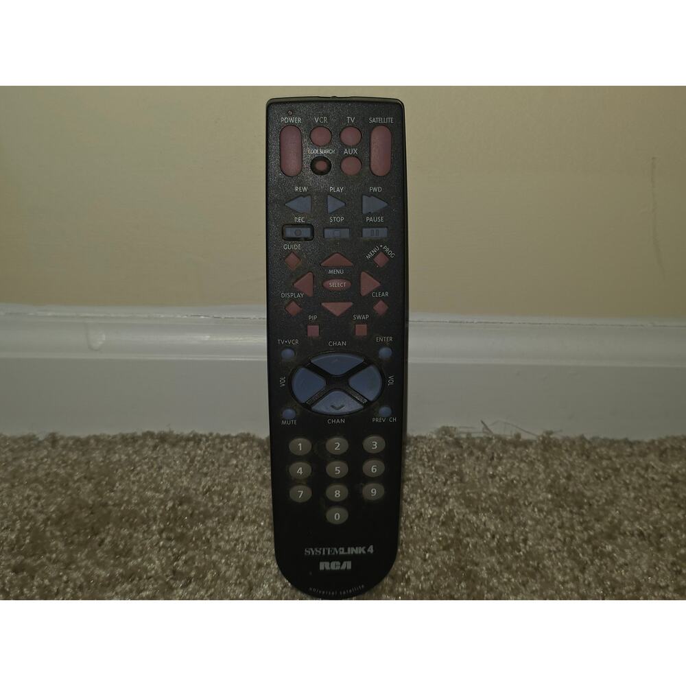 RCA Systemlink 4 Universal Satellite Black Remote Control Tested And Working